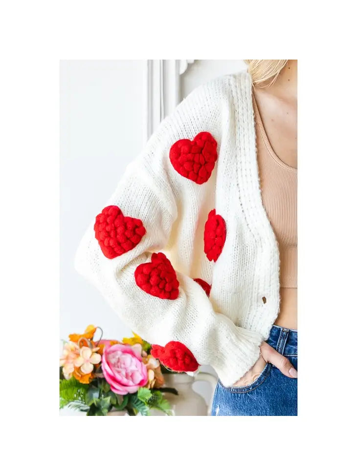 Heart On Your Sleeve Cardigan - White