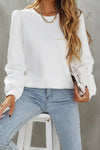 Textured Puff Sleeve Top - White