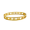 Roman Numeral Bangle Bracelet - Gold
