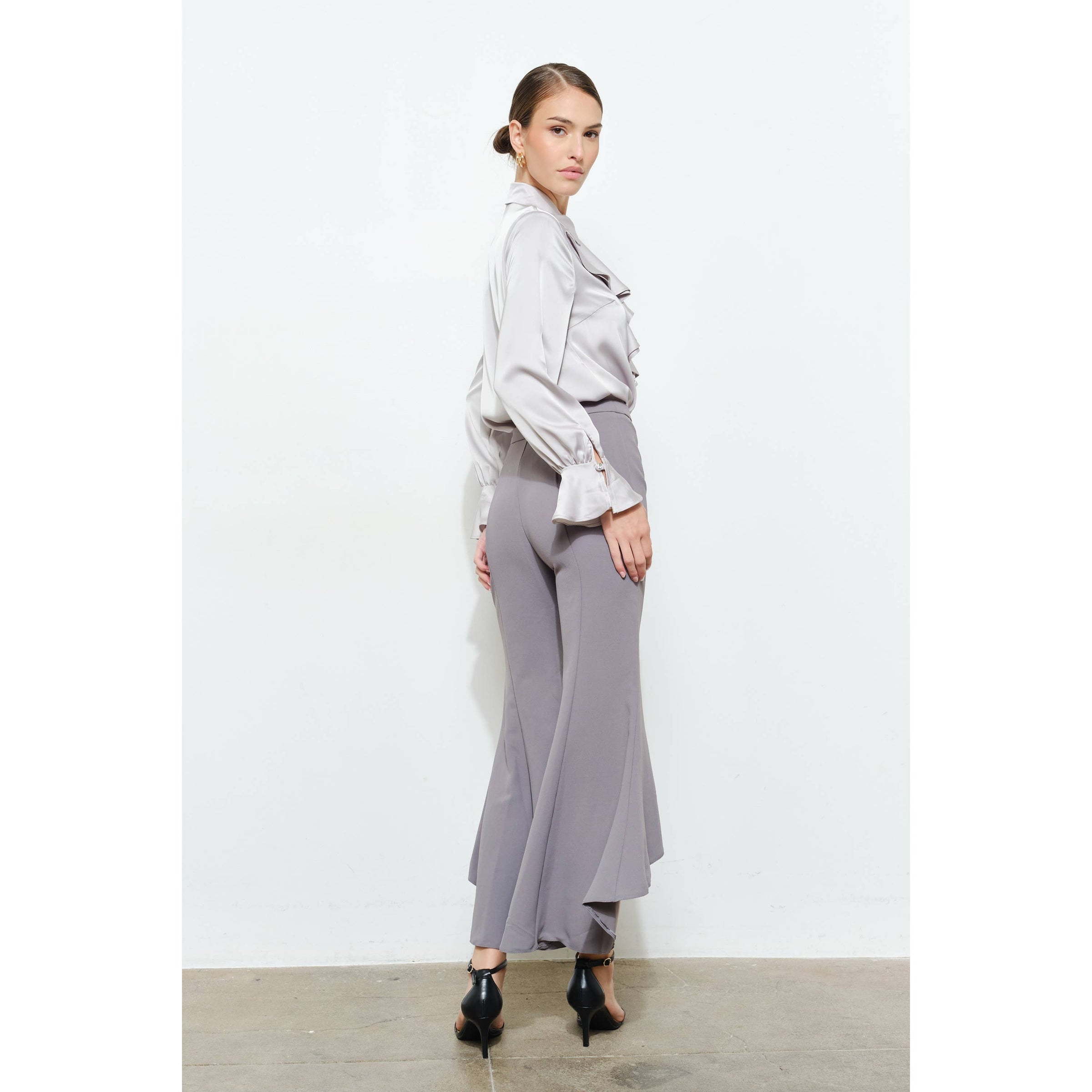 Sasha Bell Sleeve Blouse - Silver