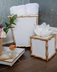 Mattie Square Wastebasket - White