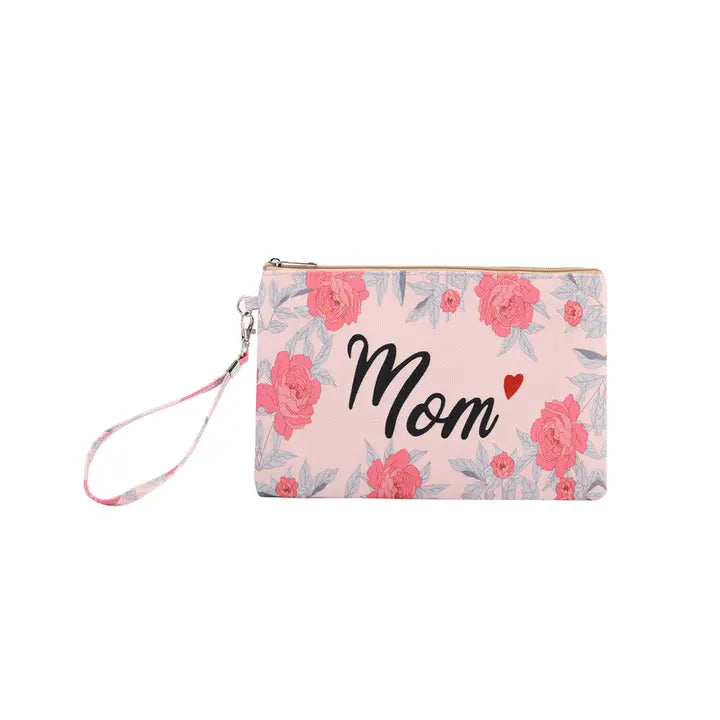 "Mom" Floral Wristlet