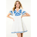 Santorini Tiered Embroidered Dress