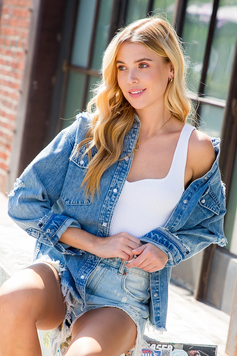 Denim Button Up Shacket