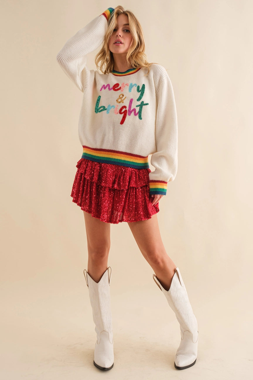 Merry & Bright Sweater - Glitter