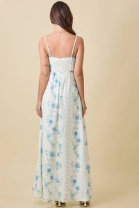 Floral Maxi Sundress - Blue/White
