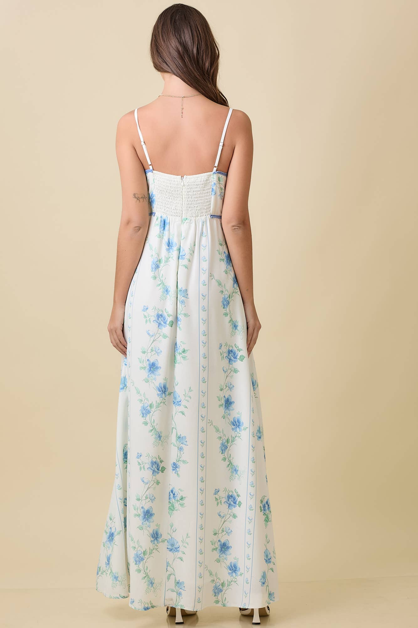Floral Maxi Sundress - Blue/White