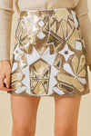 Geometric Sequin Skirt