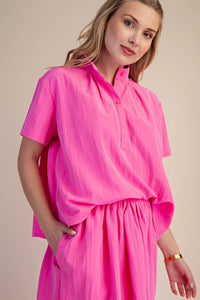 Jenny Collared Blouse - Pink
