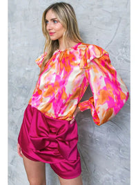 Watercolor Long Sleeve Blouse