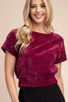 Velvet Knit Crop Top - Plum