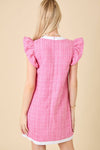 Luxe Tweed Dress - Pink