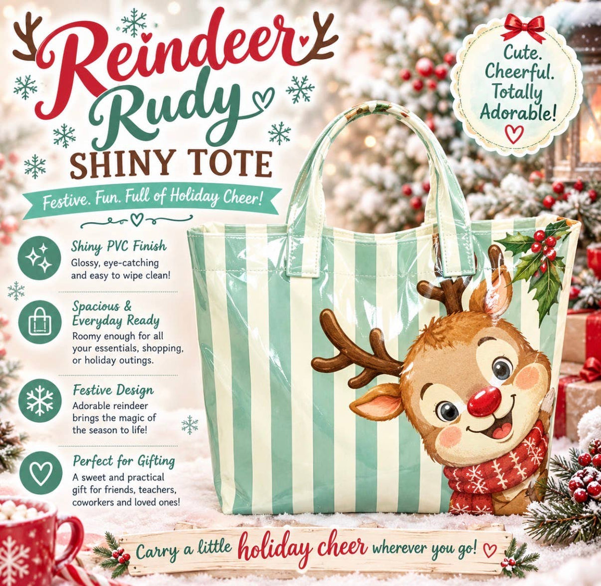 Reindeer Rudy Tote