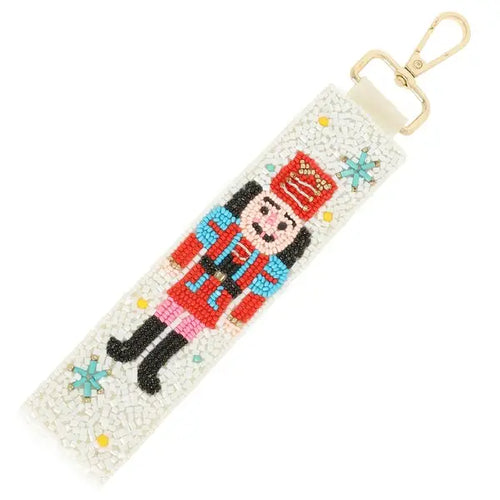 Nutcracker Beaded Wristlet Strap - White