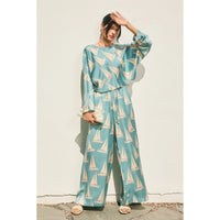 Coastal Reverie Wide Leg Pants - Blue