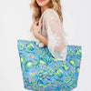 Lime Beach Tote - Blue