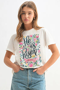 He is Risen Floral Graphic Tee