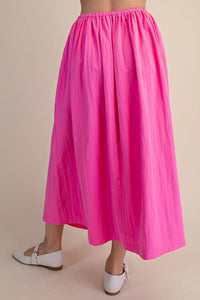 A-Line Midi Skirt - Pink