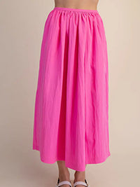A-Line Midi Skirt - Pink