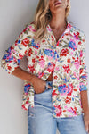 Floral Turn Down Collar Shirt