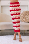 Ric Rac Stripe Knit Midi Skirt