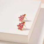 Christmas Tree Stud Earrings - Pink