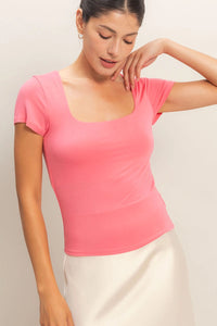 Everyday Basic Top - Taffy Pink