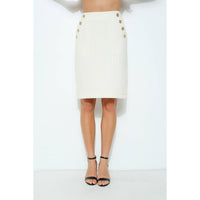 Natasha Tweed Midi Skirt - Ivory