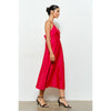 Elaine Satin Midi Dress - Red