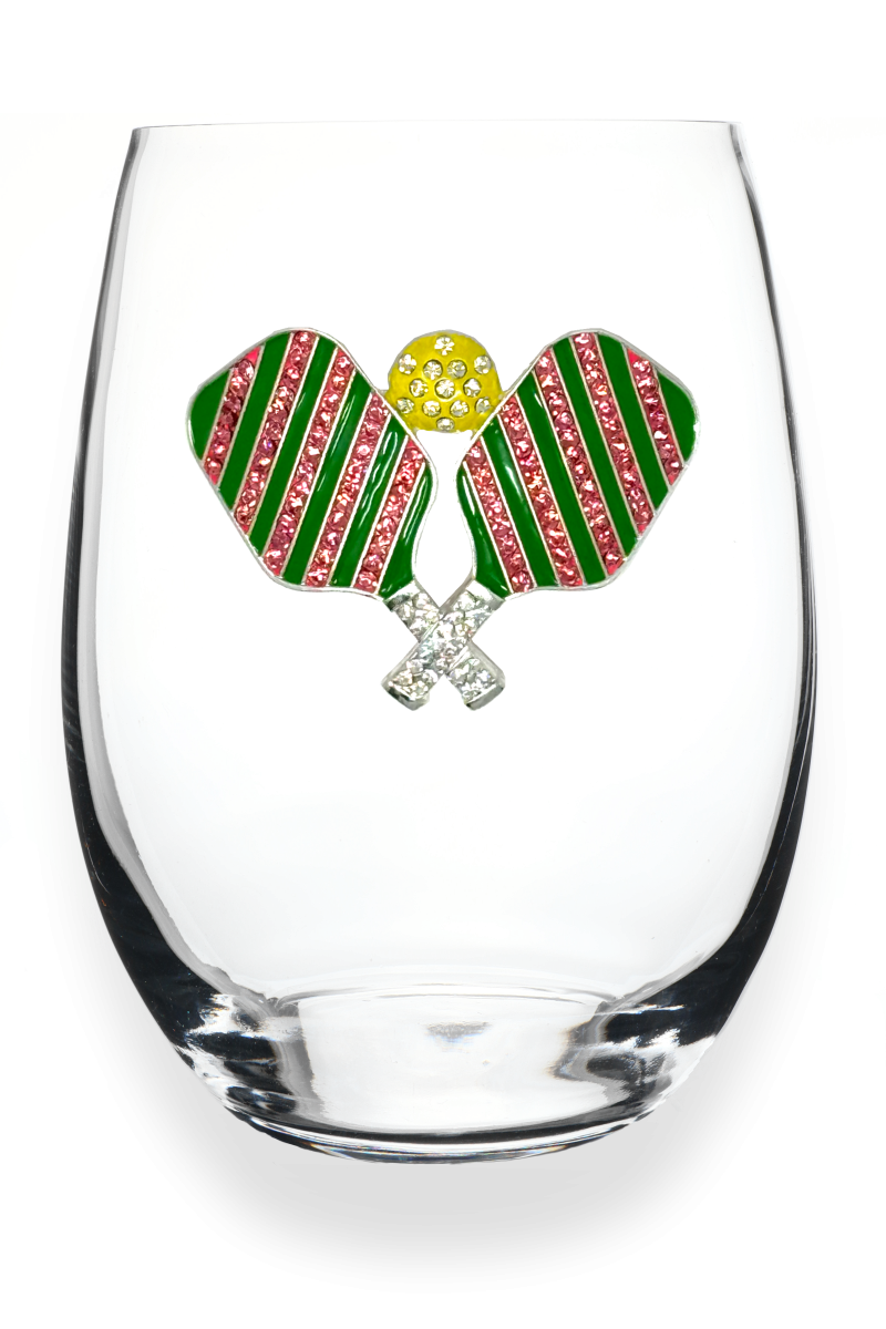 Pickleball Paddles Stemless Wine Glass