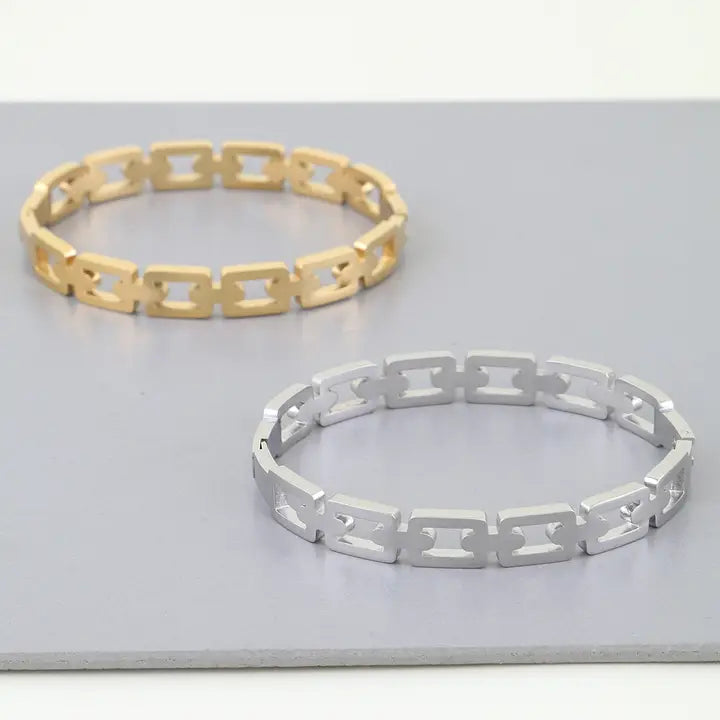 Chain Link Cuff Bracelet - Silver