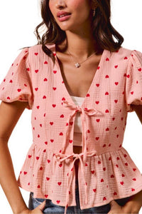 Hearts All Over Baby Doll Top