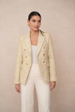 Natasha Tweed Sequin Blazer - Gold