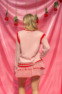 Sequin Hearts Sweater Vest - Pink
