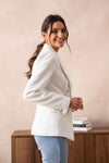 Natasha Tweed Fitted Blazer - White