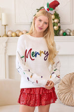 Sequined Lights Sweater - Merry