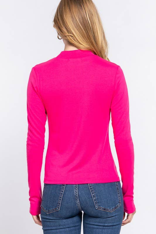 Ribbed Knit Top - Fuchsia