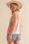 Wesley Studded Fringe Top - Pink Rodeo