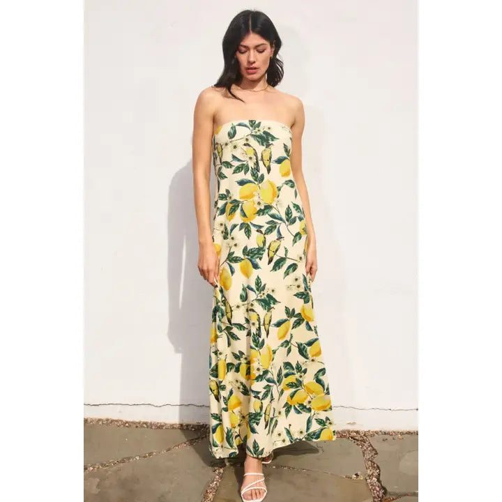Lemon Garden Maxi Dress