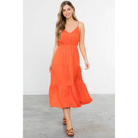 Button Up Tiered Maxi Dress - Aqua