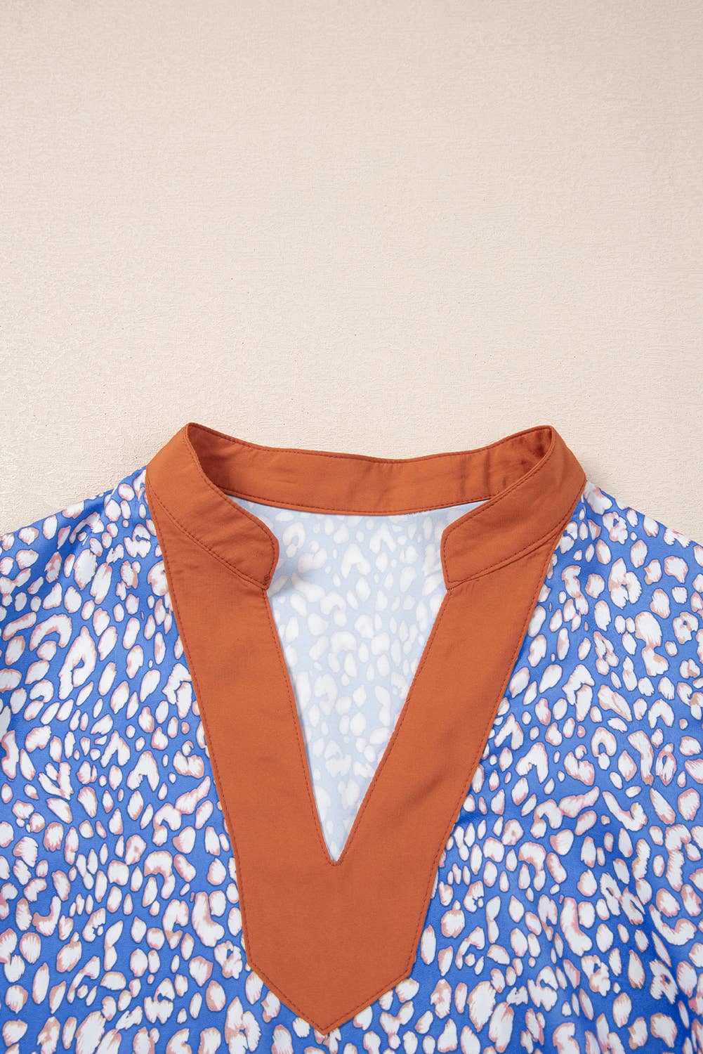 Leopard V-Neck Puff Sleeve Blouse