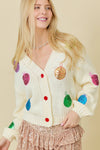 Christmas Sequin Ornament Cardigan