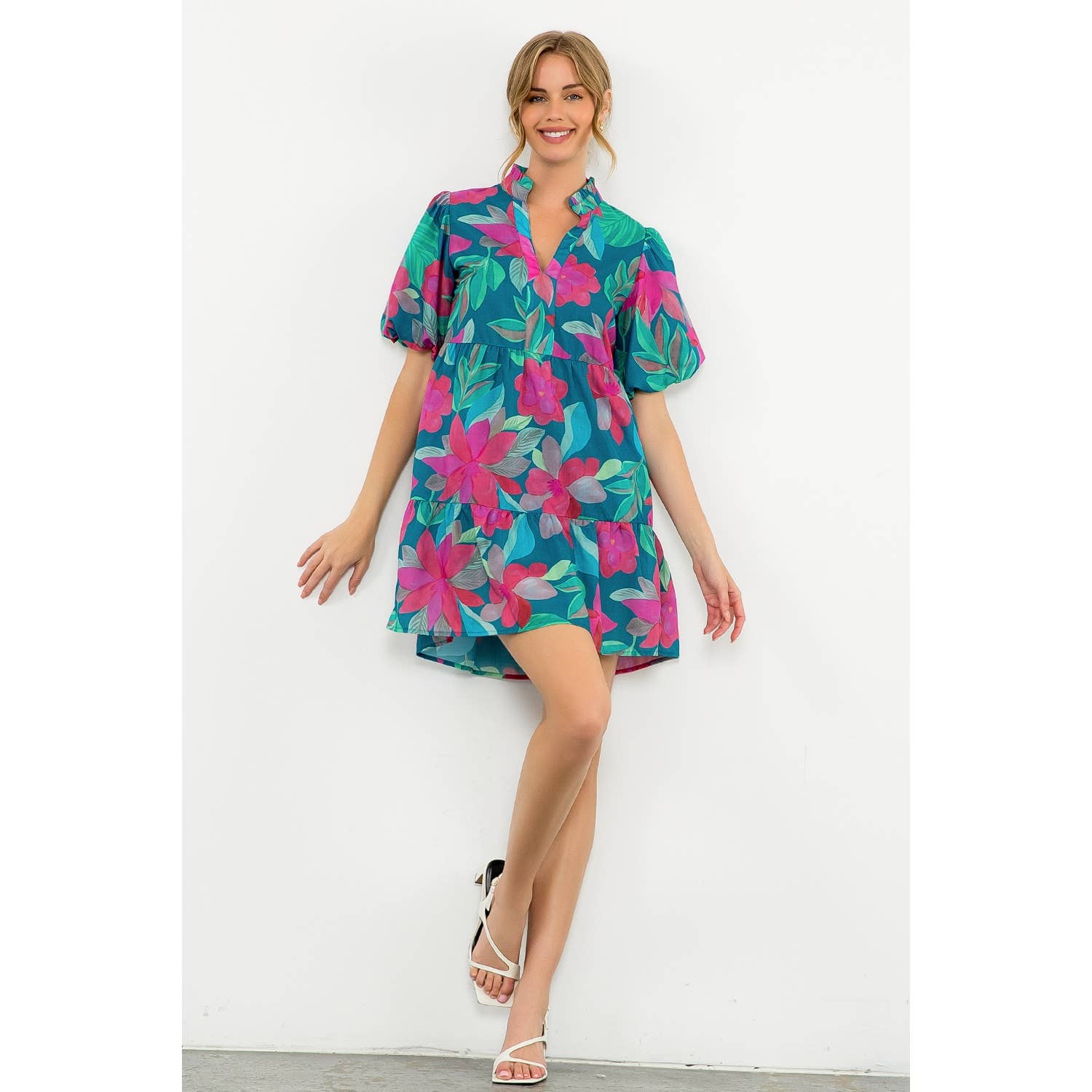 Floral Puff Sleeve Dress