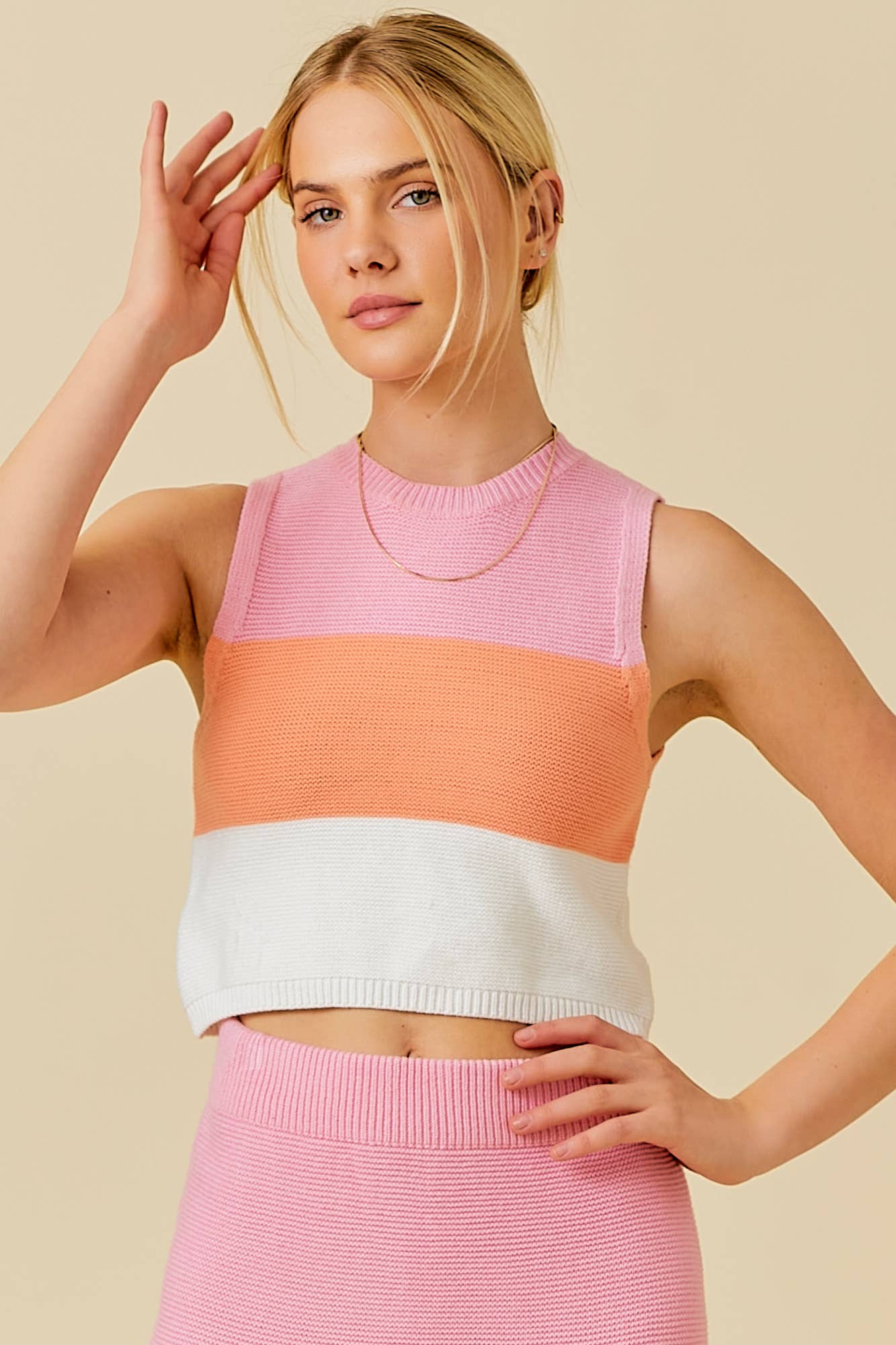 Color Block Knit Top