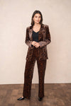 Natasha Velvet Fitted Blazer - Leopard