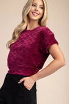 Velvet Knit Crop Top - Plum