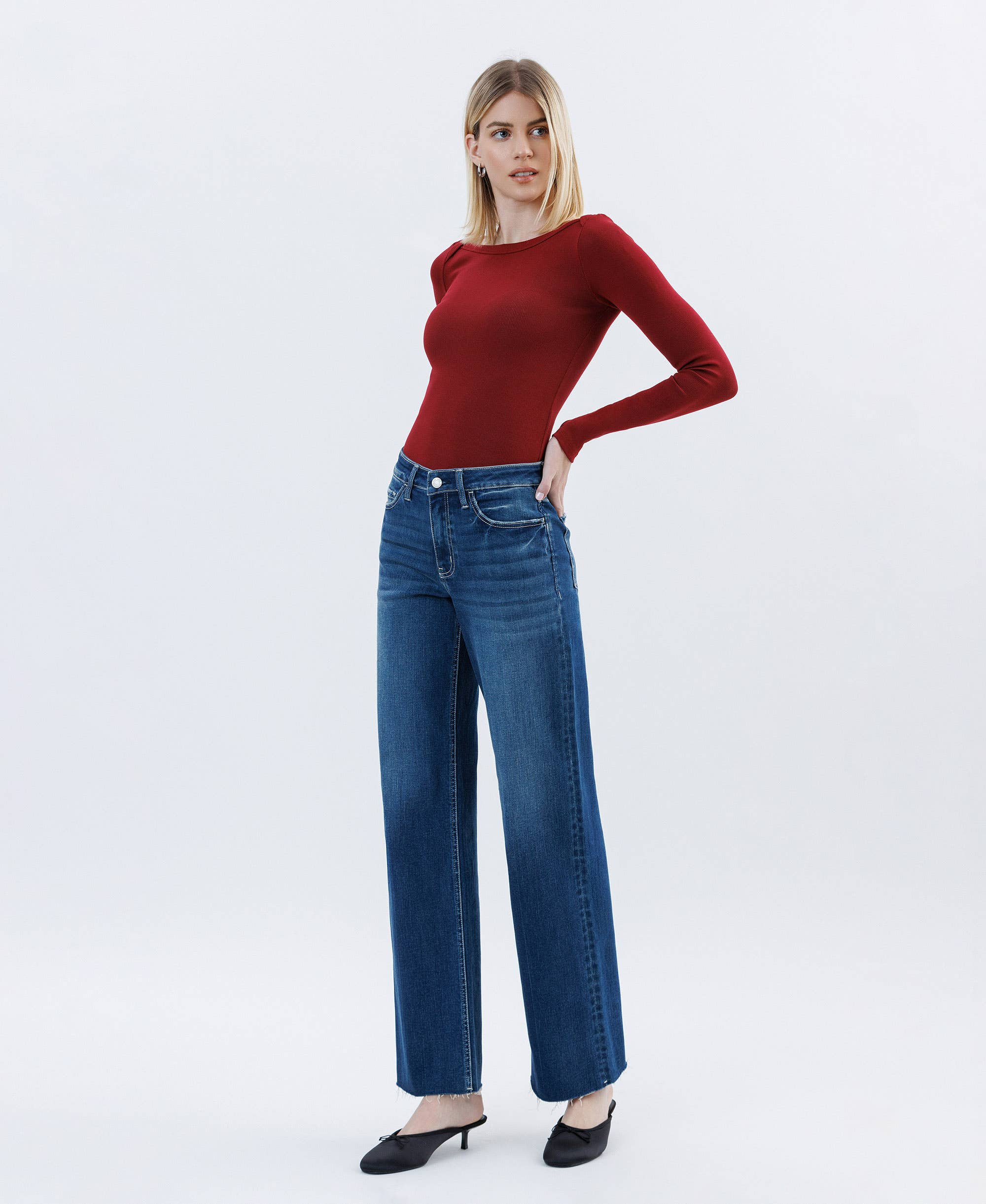 Festival Wide Leg Jeans - Dark Wash