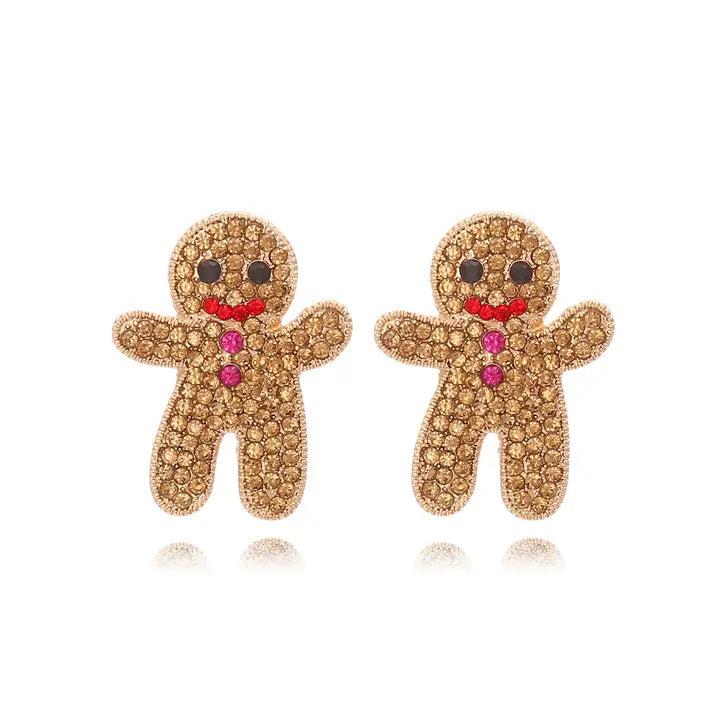 Gingerbread Rhinestone Earrings