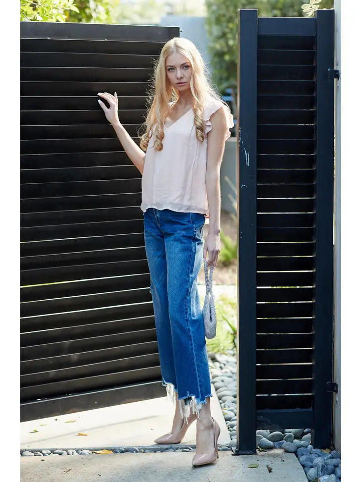 Distressed Dad Jeans - Mid Rise