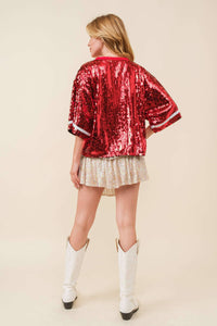 Candy cane sequin Crop Top